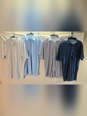 Lot of 4 Collars and Co Men's Large Polo Dress Shirts NWT & NWOT